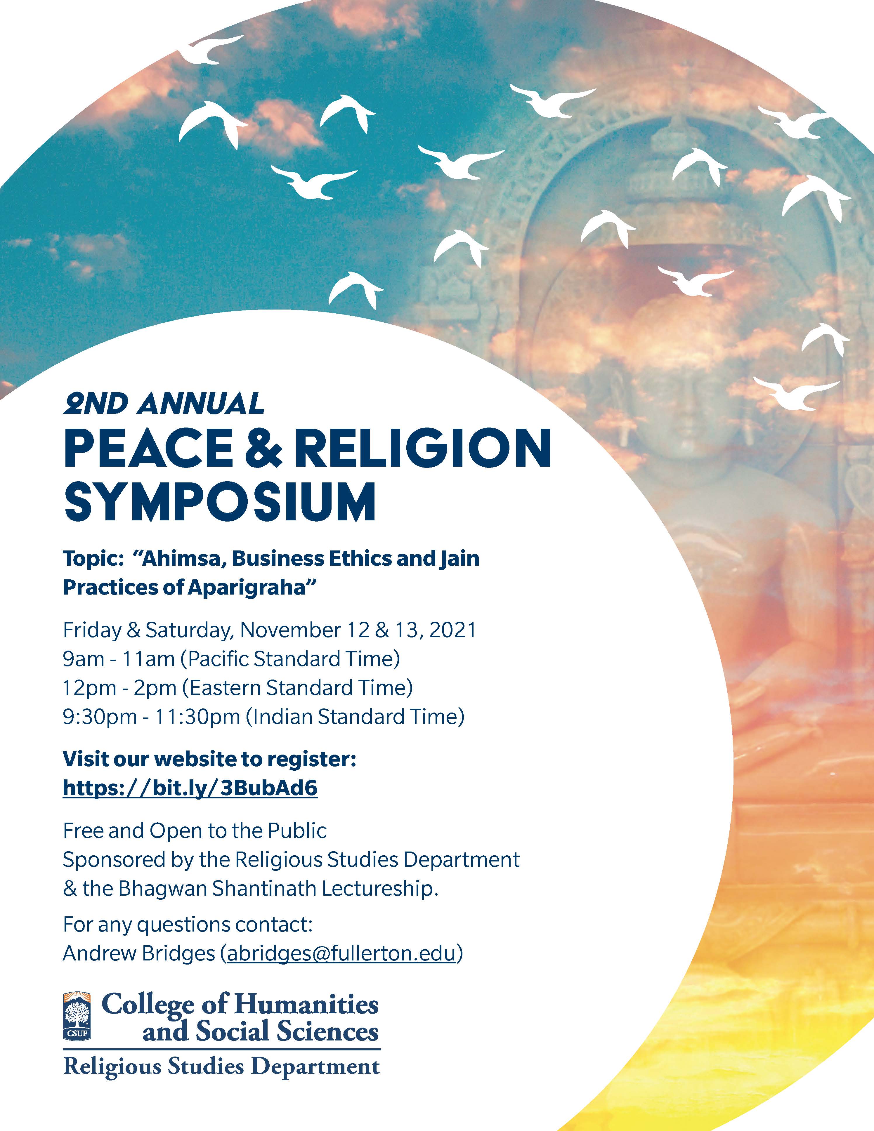 2nd Annual Peace & Religion Symposium flyer